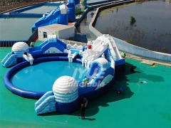 Outdoor Portable Theme Park Polar Bear Kids Inflatable Water Park