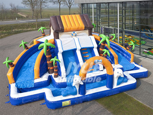 0.55mm PVC Tarpaulin Jungle House Kids Water Park For Sale