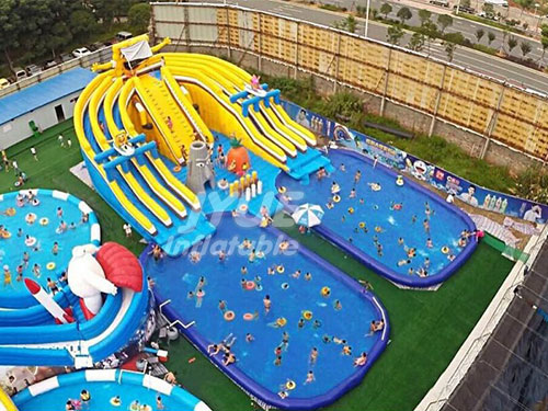 Commercial Inflatable Pool Water Park Minions Inflatable Backyard Water Park