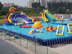 Commercial Metal Frame Steel Removable Swimming Pool Above Ground Water Park Pool