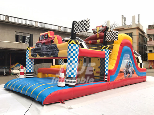 Commercial Kids Playing Inflatable Bouncy Castle Inflatable Obstacle Course Park