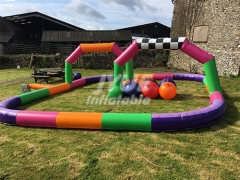 Outdoor Inflatable Zorb Ball Race Track, Go Kart Racing Track Games