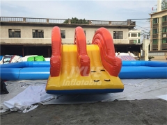 Air Sealed Large Inflatable Adults Swimming Pool With Small Water Slide