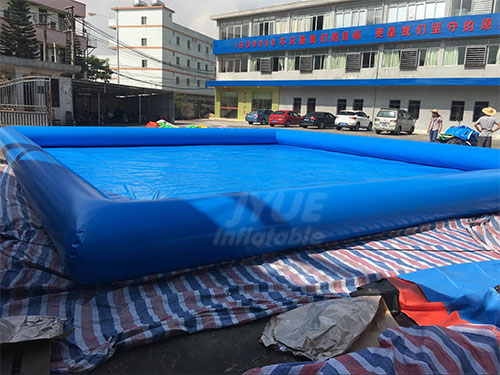 Heated Blue Inflatable Pool Deep Inflatable Rectangular Swim Pool