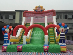 Popular Clown Theme Child Playground Slide Inflatable Jumping Slide For Sale