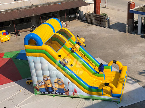 Customized Minion Theme Inflatable Water Slide For Backyard