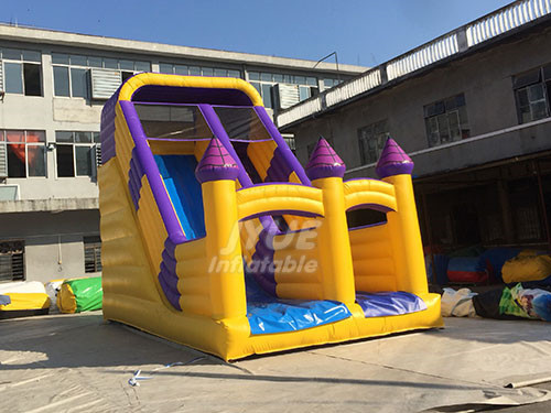 PVC 0.55mm Large Yellow Inflatable Dry Slides For Sale