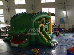 Green Crocodile Bounce House Slide Combo For Sale