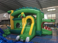 Green Crocodile Bounce House Slide Combo For Sale