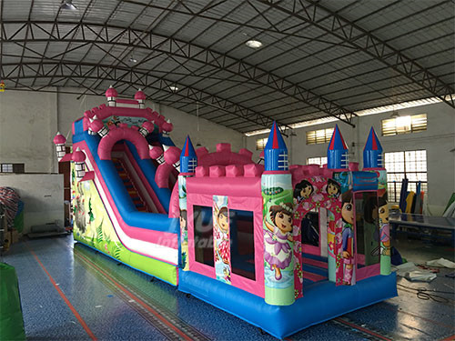 Dora Wet Dry Jumping Castle Commercial Bounce House Combos For Sale