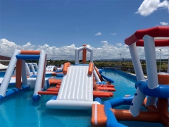 Inflatable Park Swimming Pool Equipment Inflatable Water Obstacle Course For Sale