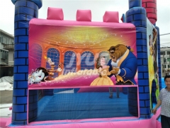 Hot Sale Bouncy House Beauty and the Beast theme inflatable bouncer slide combo