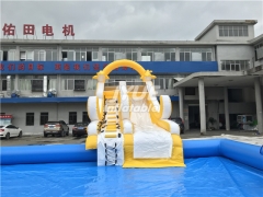 Commercial Mobile Land dolphin Inflatable Ground Water Park with Pool Slide For kids and Adults