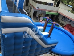 Commerical Mobile Land Inflatable Ground Water Park with Pool Slide For Adults