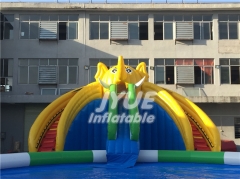 Guangzhou elephant inflatable commercial water park games ground beach park with obstacle toys for all ages