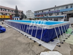 Customized large outdoor above ground steel frame swimming pool metal wall swimming pool mobile swimming pool