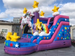 unicorn bounce house water slide Jyue-IC-056