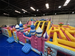 Custom Large Outdoor Inflatable Adventure Cartoon Theme Park For Sale