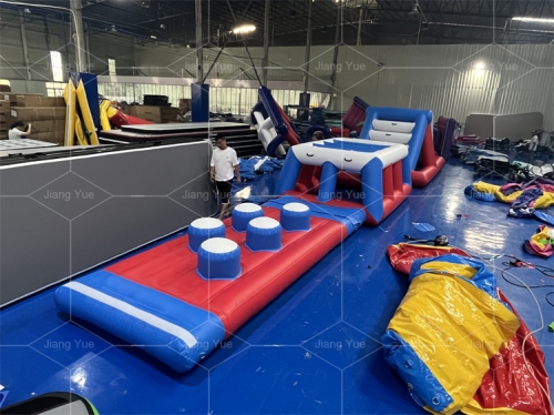 New Design Floating Aqua Park Pool Track Inflatable Obstacle Course