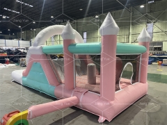 Inflatable Bouncer Combo Wedding Bouncy Castle Commercial White Bounce House with Slide