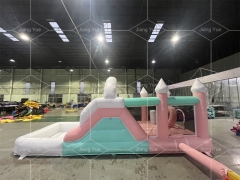 Inflatable Bouncer Combo Wedding Bouncy Castle Commercial White Bounce House with Slide