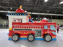 Party Rental Blow up Inflatable Jumping Castle Combo Fire Station Commercial Bouncy Castles