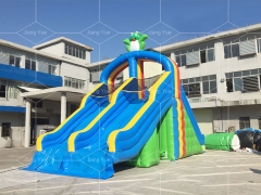 Mini Size Frog Inflatable Pool Slide for Inground Swimming Pools