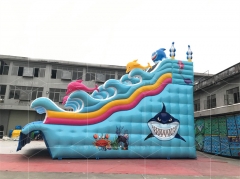 Shark Blow Up Slide For Inground Pool