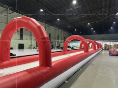 50M Inflatable Foam Slide Lanes Inflatable Slip and Slide Long Inflatable Water Slide for the City