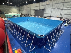 Commercial Rectangular Outdoors Metal Frame Amusement Water Park Swimming Pool With Filtration System