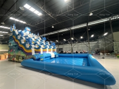 Commercial Attractive Water Slide With Pool Inflatable Shark Water Slide For Sale