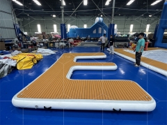 E-Shape Inflatable Floating Jet Ski Dock Pontoon Platform for Water Play for Jet Ski Boat Parking Floating Fishing Island Water
