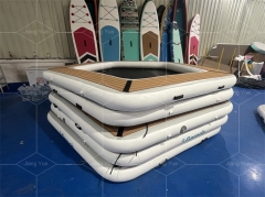 Customized Color Wood Round Water Hammock Raft For Lakes And Parties