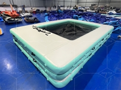 Durable Drop Stitch Portable Floating Ocean Sea Swimming Yacht Pool Inflatable Sea Pool With Anti Jellyfish Net