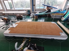 Drop Stitch PVC Teak Foam Inflatable Swim Platform Floating Dock With Ladder