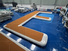 E-Shape Inflatable Floating Jet Ski Dock Pontoon Platform for Water Play for Jet Ski Boat Parking Floating Fishing Island Water