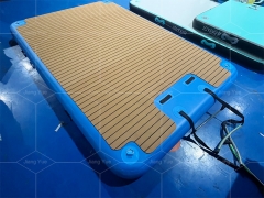 Latest Floating Island Inflatable Water Yacht Dock Deck Leisure Swimming Platform with EVA mat