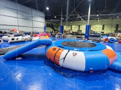 Popular Water Park Inflatable Floating Water Trampoline With Slide for Amusement Park