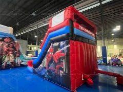 Spiderman Cartoon Dual Lane Inflatable Water Slides