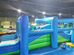 Hot Sale Party Carnival Interactive Games Wipeout Inflatable Obstacle Course Inflatable Wrecking Ball 5K Course