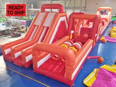 Huge Outdoor Playground Amusement Park Customize Size Inflatable Obstacle Course